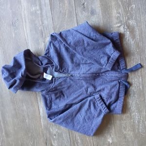 Size 2-3 Toddler Tea Collection light weight hoodie denim jacket with pockets